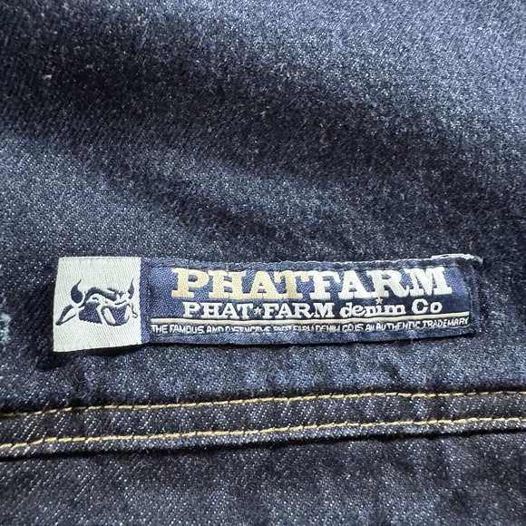 Vintage Phat Farm Jean Jacket Mens L Blue Denim Hip Hop Trucker 90s Hong Kong - Picture 4 of 15